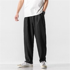 亚麻裤男纯色百搭潮流束脚裤A221/K318，男装休闲裤，电商A221A