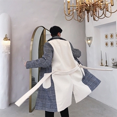 原创秋冬款拼色长款男呢料大衣A，男装毛呢大衣，电商A345