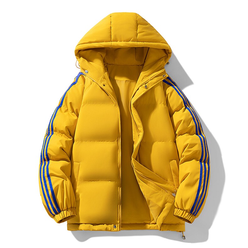 冬季潮流条纹五防立领加绒加厚棉衣情侣撞色棉服外套MY8899-p78,男装棉衣,星座610B-1