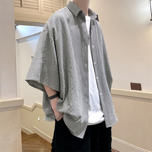 港风经典格子宽松男士衬衫 A071-C03-P35图片