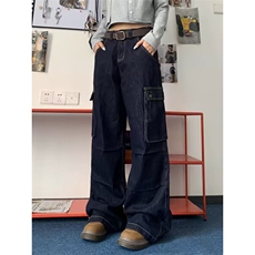 24新款复古工装直筒休闲裤时尚潮流ins长裤子-NZ8023-网络图，男装休闲裤，星座1002-2