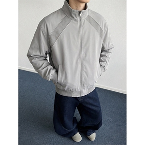 高品质春装新款老钱风美式高街解构立领棒球服飞行夹克潮休闲外套图片