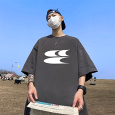 抖音得物二开现货供应220克夏装重磅美式高街宽松短袖t恤MT79，男装T恤，电商A486-1