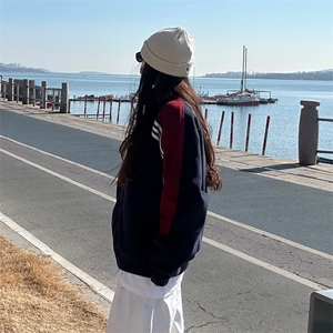 抖音得物高品质 美式高街重磅结构织带拼接撞色立领卫衣外套 CM41图片