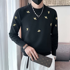高端轻奢时尚修身毛衣男春秋小蜜蜂针织衫套头圆领长袖男M3288，男装针织衫/毛衣，星座1116A-2（原606A-1）