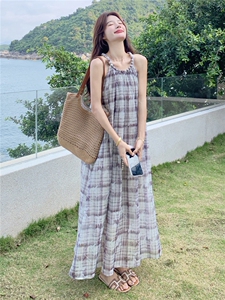 新款2242-P165-K245法式复古无袖长款松弛女连衣裙图片