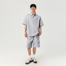 夏季肌理感套装短袖polo衫男装翻领t恤宽松A406TZ5052特P65，男装T恤，星座309（原A406）