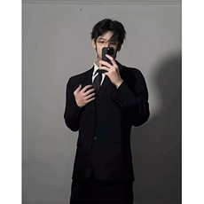 休闲西装外套男春秋款学院风演出毕业照班服高级感痞帅垫肩西服套，男装西服套装，星座601-1
