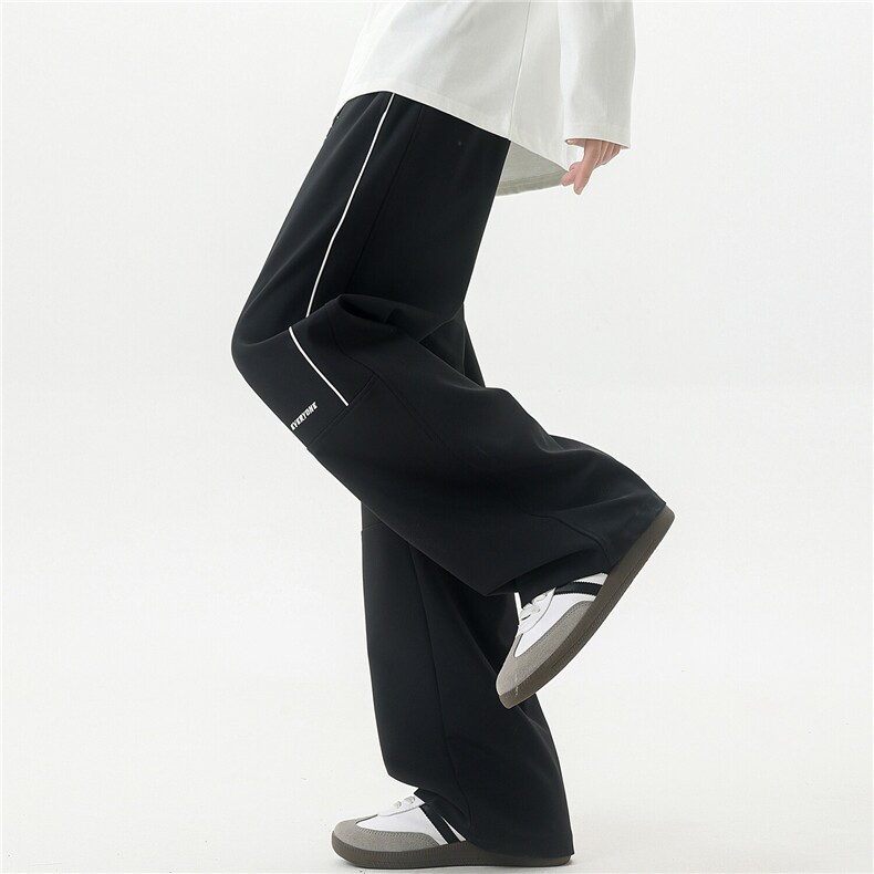 美式刺绣条纹高街痞帅垂感运动休闲裤男X416B-KL1060-P45限78，男装休闲裤，星座416B