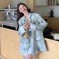 休闲气质碎花西装外套女春秋2025新款小个子高级感通勤爆款小西服，女装西装，2C317A
