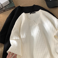 主推复古肌理感重磅短袖T恤情侣美式慵懒冰丝上衣男H958P35，男装T恤，电商A341