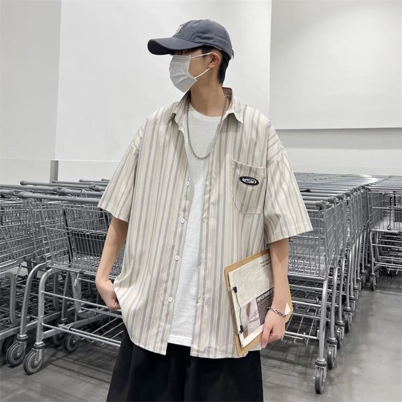 短袖衬衫春款男港风潮流C8802P32,男装衬衫,星座1116-2