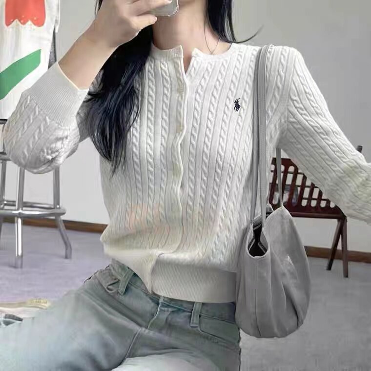日系麻花毛衣针织衫开衫女装秋季新款学院风修身短款外套,针织衫/毛衣,半城羊绒