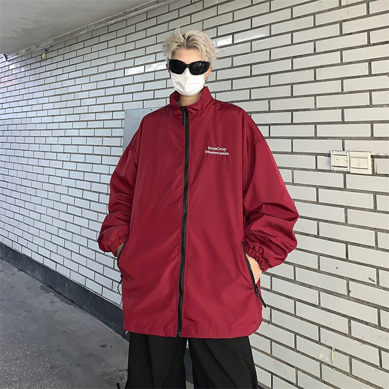 A782-P56春秋季日系立领夹克衫男新款潮牌宽松休闲冲锋衣外套,男装夹克,星座512-6