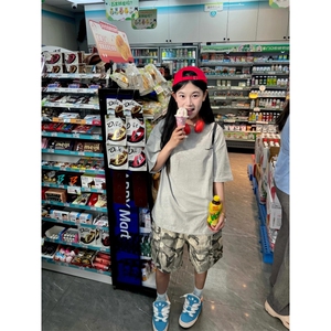 【有货】迷彩工装短裤男美式高街hiphop裤子五分裤GK21LL-特P46图片
