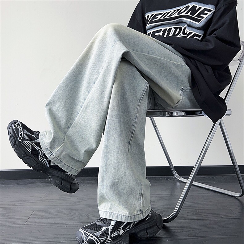 大大男款潮牌百搭宽松直筒阔腿休闲裤416B-NH836-P50限78,男装休闲裤,星座416B-1