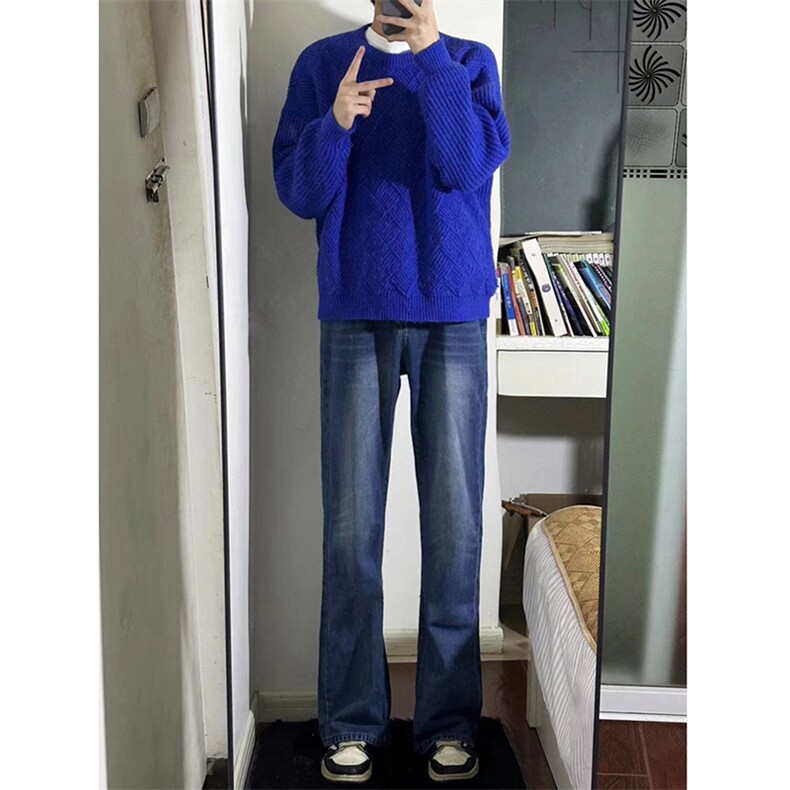 B221美式ins高街暗黑光版修身微喇牛仔裤LK23137-P55控78,男装牛仔裤,电商B221