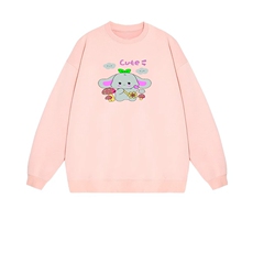 2025年秋季套头长袖通勤时尚百搭通勤简约休闲灰色小兔，女装卫衣/绒衫，花可