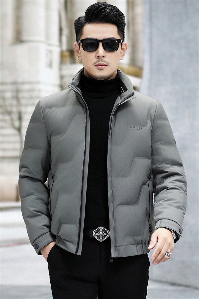 B9807钱塘2020-3商务休闲冬季厚款立领新款中年男士羽绒服P198,男装羽绒服,钱塘207-3