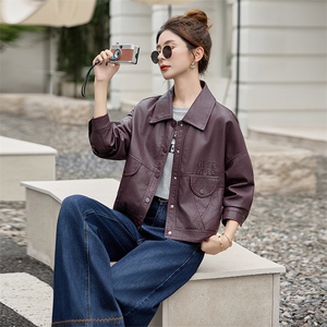 2025春秋新款韩版宽松休闲百搭皮衣外套女短款小个子机车服夹克潮图片