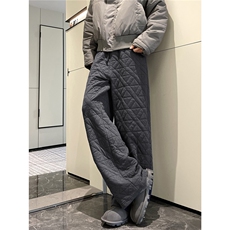 【现货】612-K228-P75冬季棉裤不规则菱格压线宽松直筒宽松休闲裤，男装休闲裤，星座612
