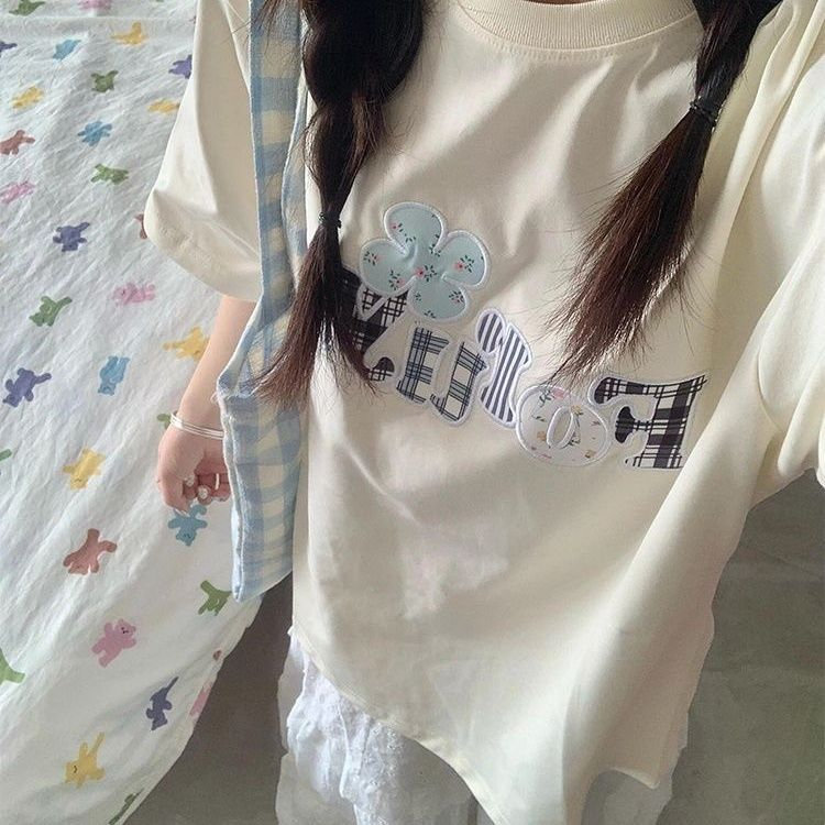 H0678-P35刺绣贴布宽松休闲短袖t恤女,女装T恤,星座617A-2
