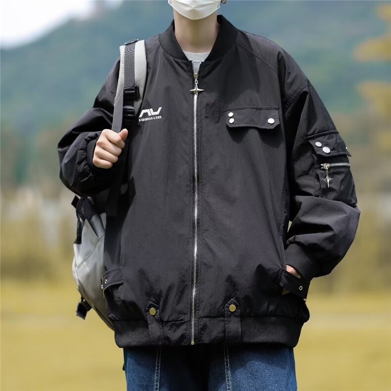 美式复古飞行员夹克男女生宽松潮牌痞帅工装外套J8218P65,男装夹克,星座1116-2