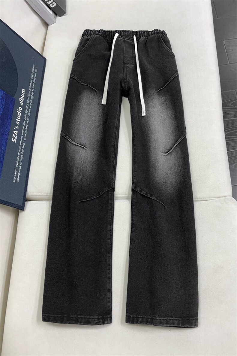 B221美式ins高街暗黑结构宽松直筒牛仔裤LK25562-特P38控68,男装牛仔裤,电商B221