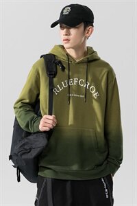 2021春秋季渐变色卫衣男连帽潮流百搭宽松运动休闲男潮牌DF73T图片