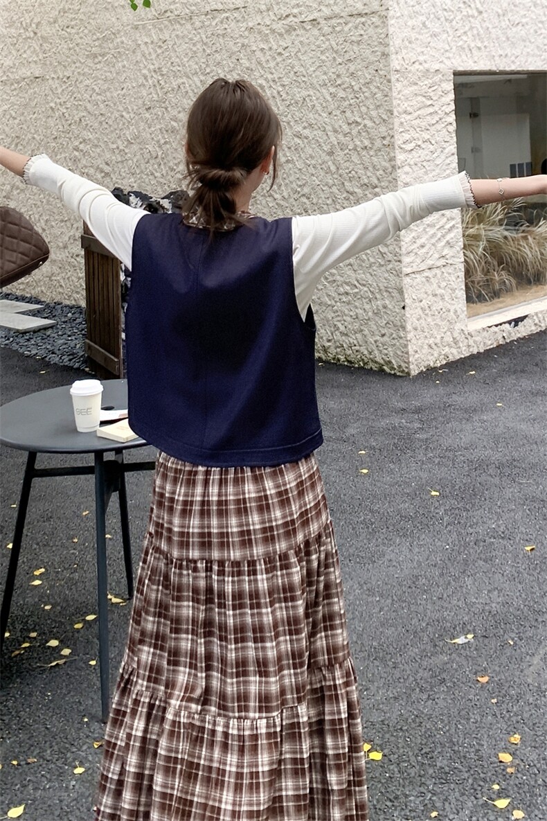 2025秋季新款马甲半身裙两件套5861--P165---K228,女装套装/套裙,2C253