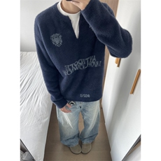 【有货】cleanfit马海毛v领毛衣高级感痞帅美式针织衫TQ01LL-P65，男装针织衫/毛衣，星座1007（原301D）