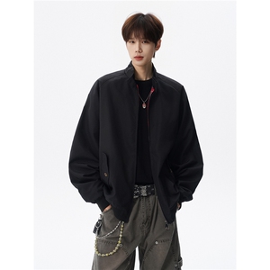 美式复古棒球服外套男春秋季潮牌拉链立领夹克宽松上衣服JK005