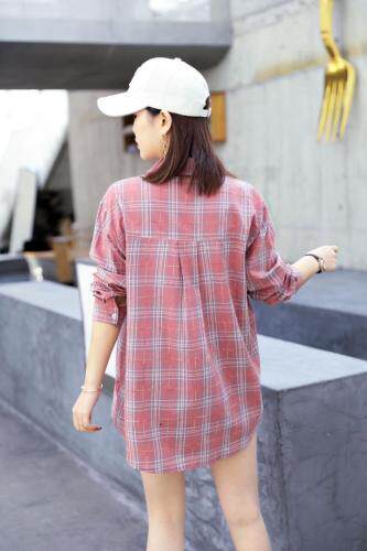 2021春款格子衬衫，女装衬衫，红雀纺