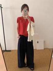 夏季新款短袖t恤女薄款圆领针织宽松百搭半袖上衣，女装T恤，斯尔特羊绒