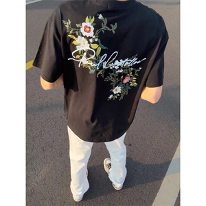 原版花卉贴布刺绣纯棉短袖ZX0300-P35图片