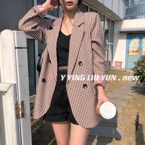 格子西装外套，女装西装，迎盈柳韵