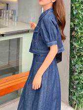 夏季新款牛仔群两件套装，女装职业装，二分之一