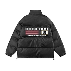 白底23新款冬季时尚百搭宽松字母印花棉服外套MY6456，男装棉衣，电商A268-1