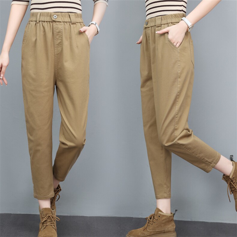 三年不下架(2024年新款)秋冬春时尚休闲裤女牛津松紧带小脚长裤女，女装休闲裤，璐依舞