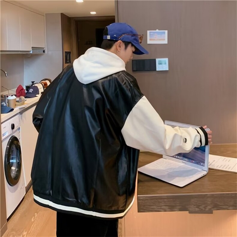 2025外套男春秋潮牌美式拼接棒球服夹克小众设计感情侣ins潮上衣,男装夹克,星座1210-1