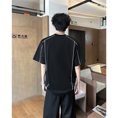 解构拼接短袖t恤男夏季美式高街重磅设计感小众宽松圆领半袖上衣，男装T恤，星座1210-1