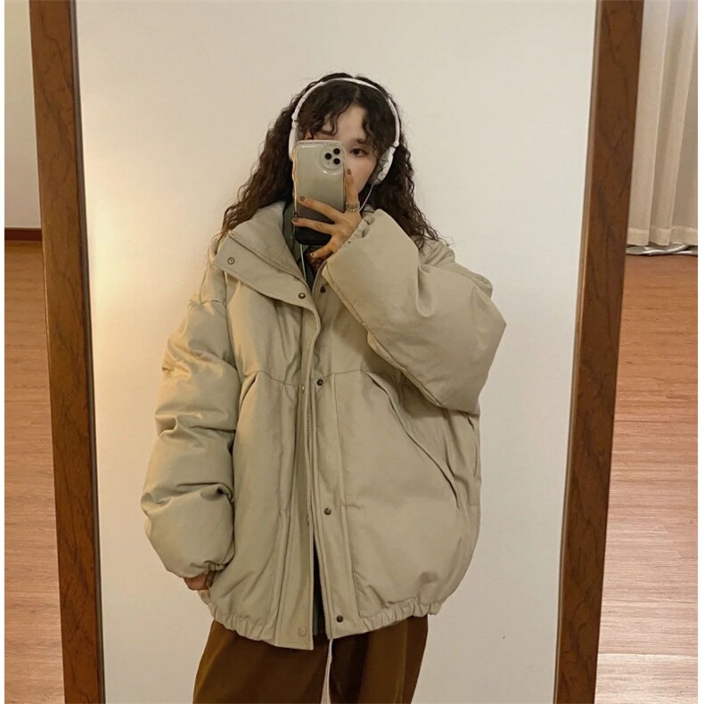网络图现货！立领PU皮棉服外套高级设计感小众棉服RM8021-P100图片