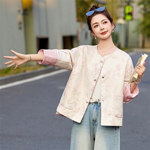 新中式国风提花刺绣短外套女2025春新款小香风独特漂亮高级感上衣图片