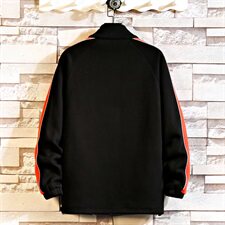 2021春季新白砖墙日系大码男条纹休拼接闲开衫运动卫衣W5008-P50，男装卫衣，电商A001