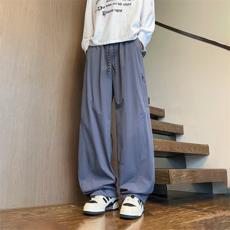 春季新款现货男女同款直筒休闲裤DSA157B-K2618-P50，男装休闲裤，电商A157B