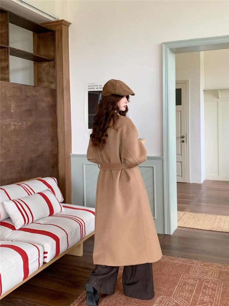 新款气质修身女士神款双面羊毛大衣,女装双面呢大衣,依嘟服饰