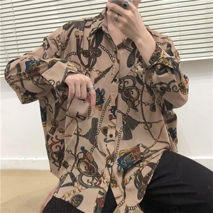 1506/Q3260/P30新款衬衫男秋装宽松男生潮流百搭休闲外套图片