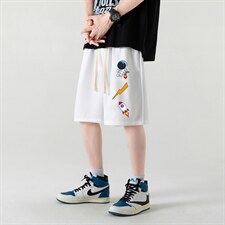 HD74165-P22华夫格短裤男大码宽松五分裤男直筒中裤，男装休闲裤，电商A040