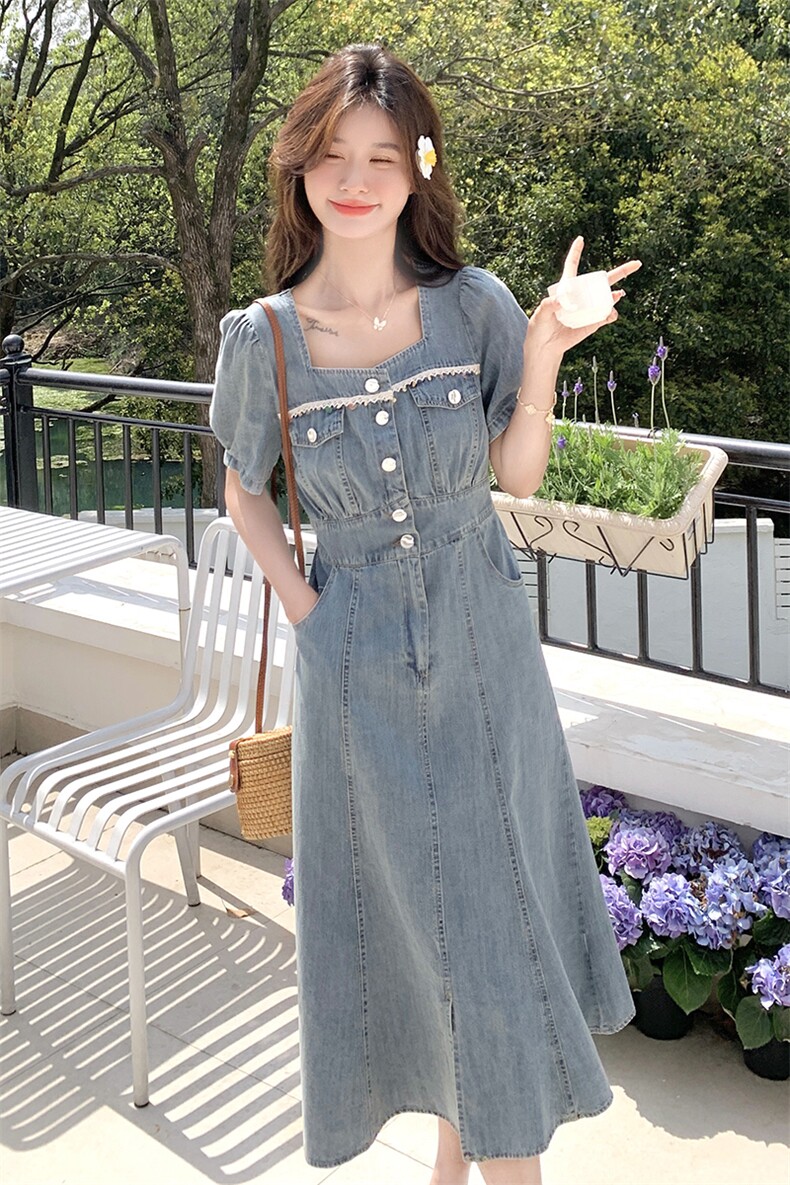 夏牛仔连衣裙,女装连衣裙,3200格调