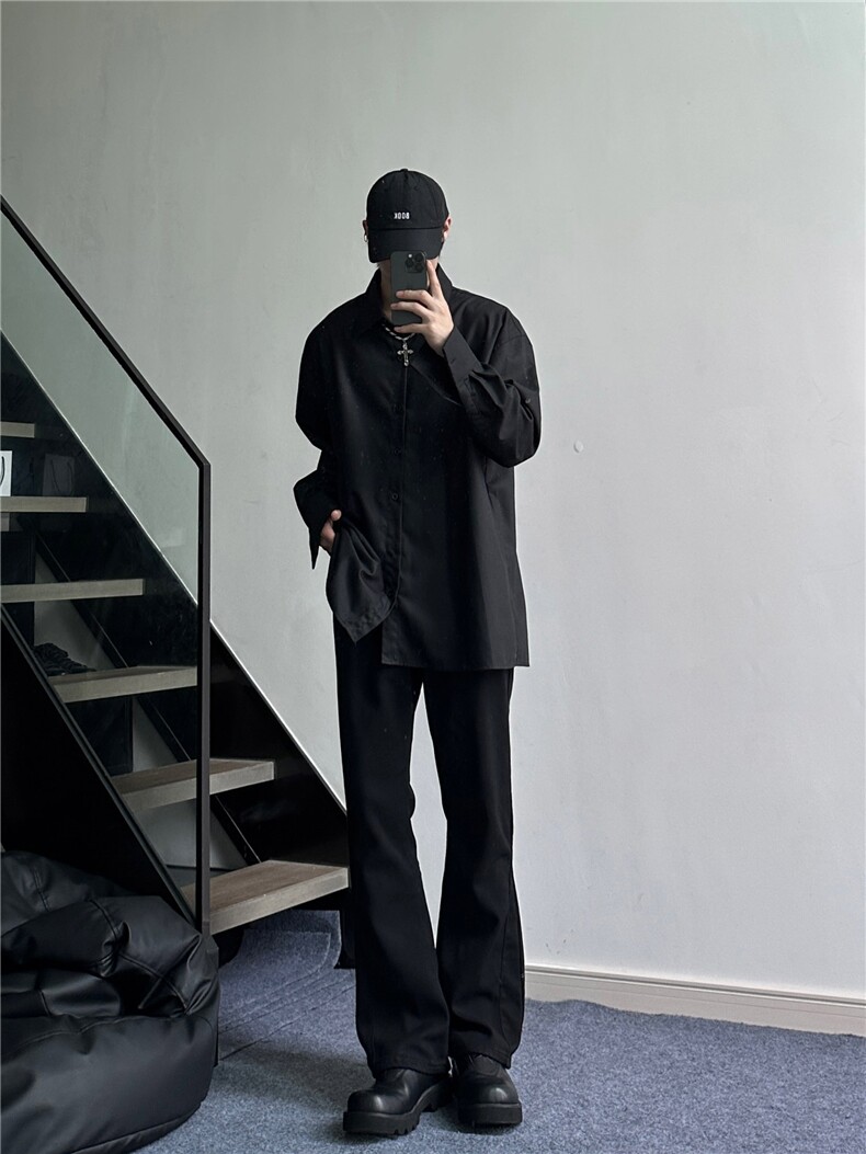 美式ins高街暗黑小众百搭喇叭裤休闲牛仔裤K2305-P55控78,男装牛仔裤,电商A062